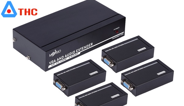 Bộ khuếch đại vga 100m MT-104T ,Bộ kéo dài vga 100m VGA Extender RJ45